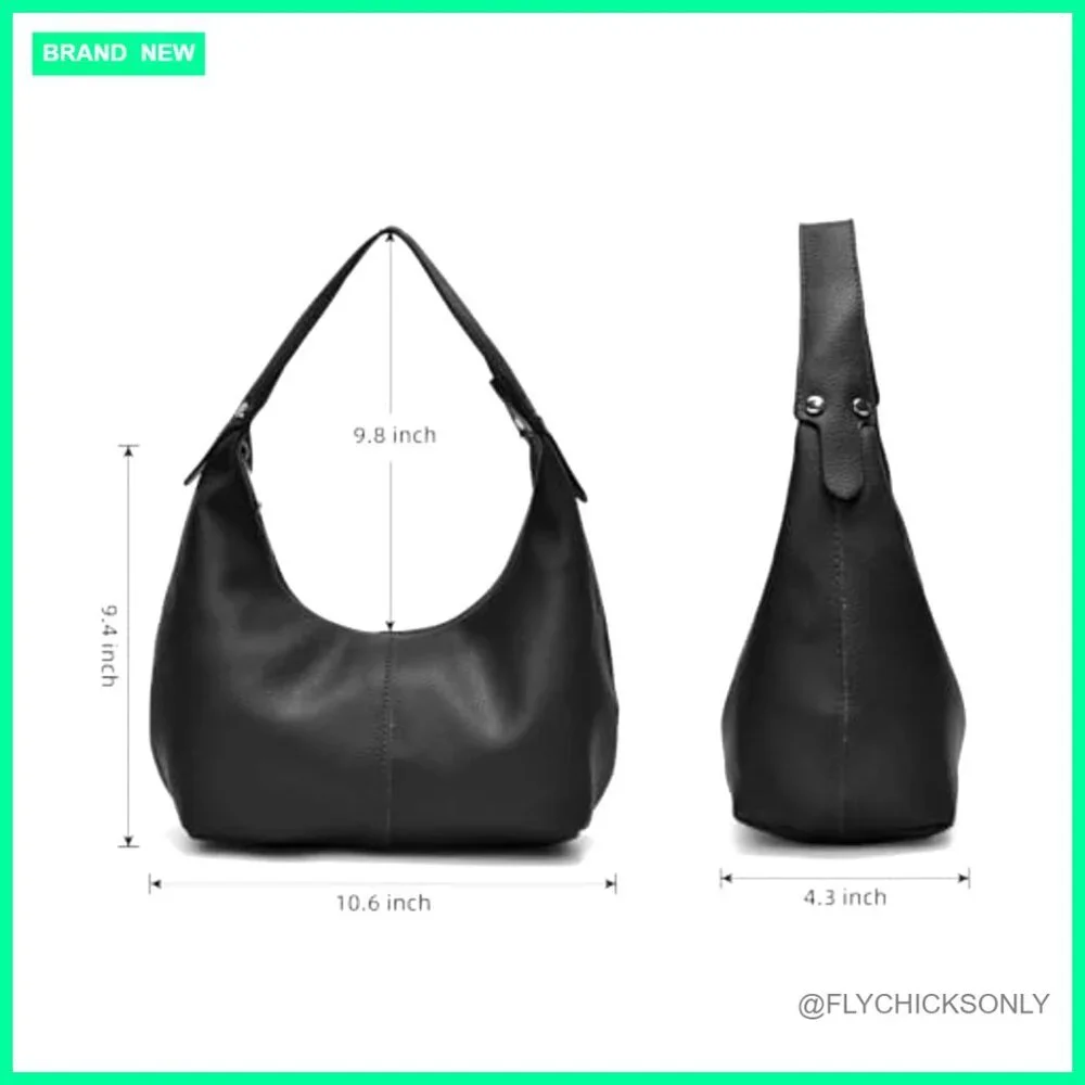 Medium Crossbody Hobo Bag with Zipper Closure and Shoulder Strap